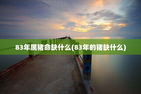 83年属猪命缺什么(83年的猪缺什么)