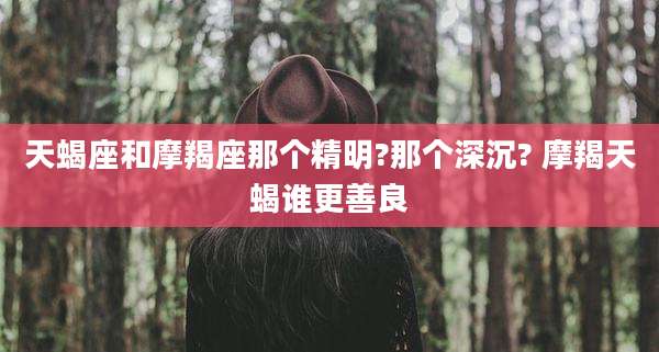 天蝎座和摩羯座那个精明?那个深沉? 摩羯天蝎谁更善良