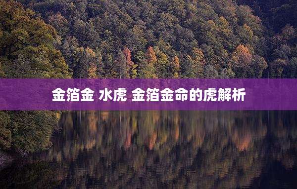 金箔金 水虎 金箔金命的虎解析