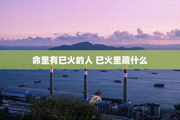 命里有巳火的人 巳火里藏什么