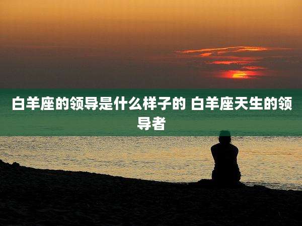 白羊座的领导是什么样子的 白羊座天生的领导者