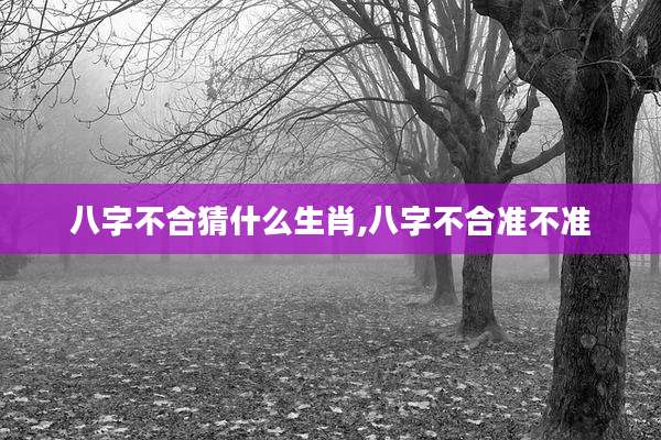 八字不合猜什么生肖,八字不合准不准
