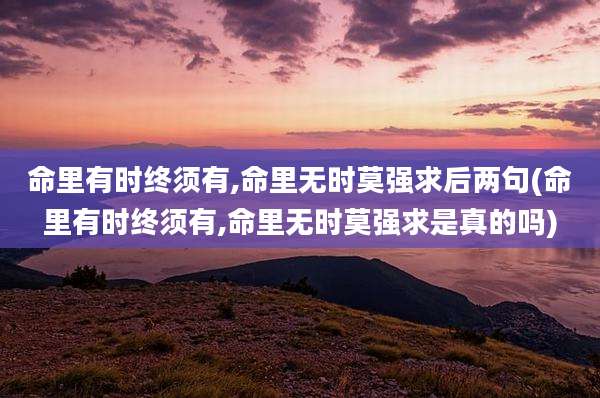 命里有时终须有,命里无时莫强求后两句(命里有时终须有,命里无时莫强求是真的吗)