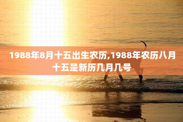 1988年8月十五出生农历,1988年农历八月十五是新历几月几号