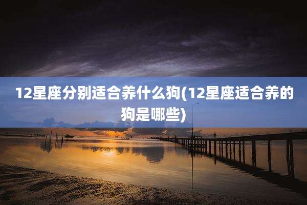 12星座分别适合养什么狗(12星座适合养的狗是哪些)