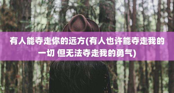 有人能夺走你的远方(有人也许能夺走我的一切 但无法夺走我的勇气)
