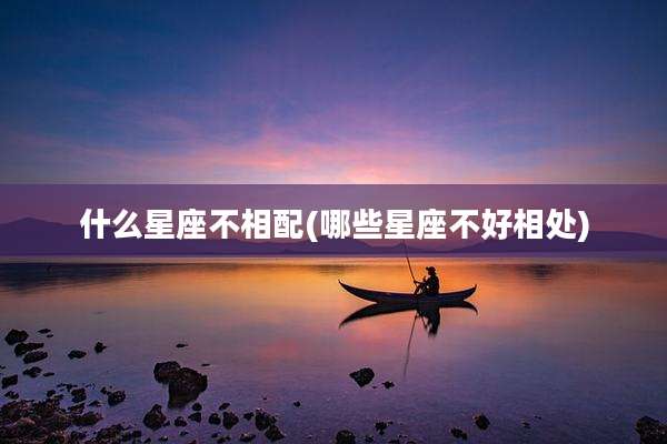 什么星座不相配(哪些星座不好相处)