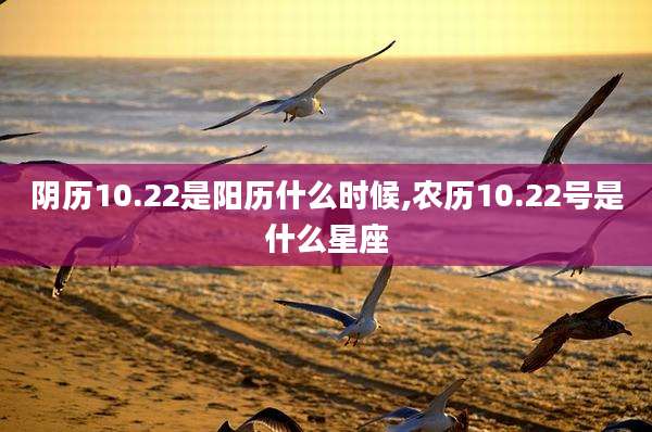 阴历10.22是阳历什么时候,农历10.22号是什么星座