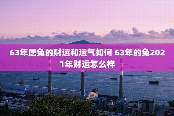63年属兔的财运和运气如何 63年的兔2021年财运怎么样