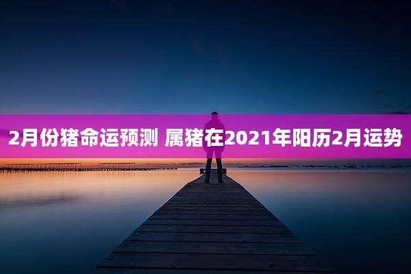 2月份猪命运预测 属猪在2021年阳历2月运势