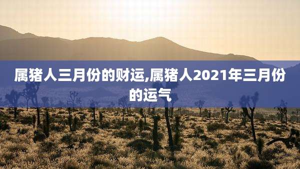 属猪人三月份的财运,属猪人2021年三月份的运气