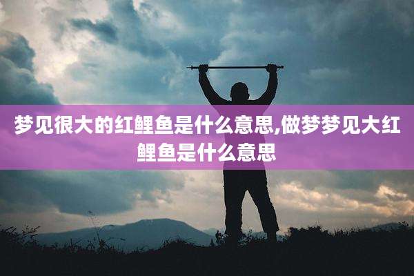 梦见很大的红鲤鱼是什么意思,做梦梦见大红鲤鱼是什么意思