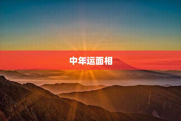 中年运面相
