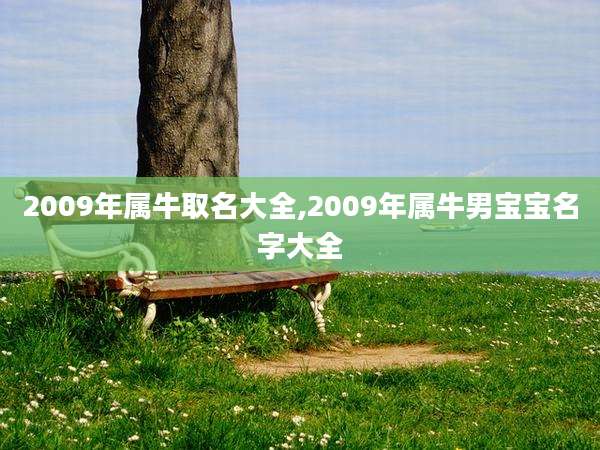 2009年属牛取名大全,2009年属牛男宝宝名字大全