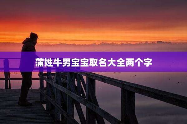 蒲姓牛男宝宝取名大全两个字