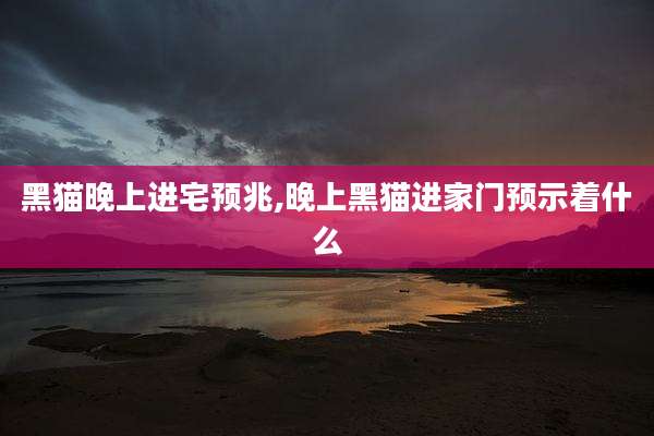 黑猫晚上进宅预兆,晚上黑猫进家门预示着什么