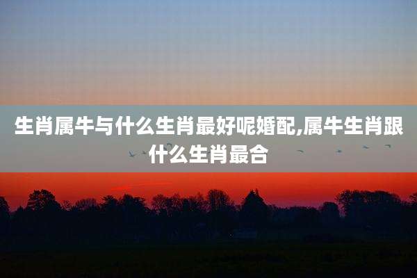 生肖属牛与什么生肖最好呢婚配,属牛生肖跟什么生肖最合