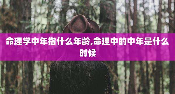 命理学中年指什么年龄,命理中的中年是什么时候