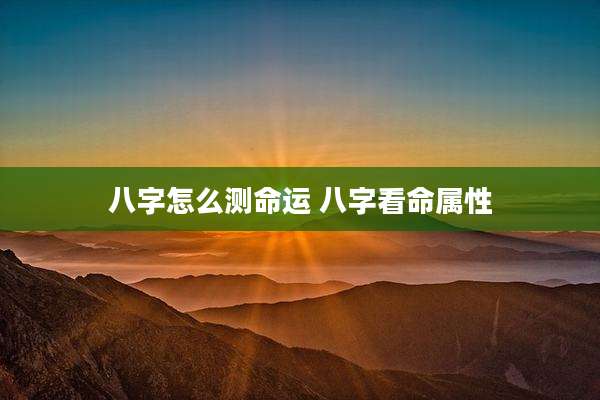 八字怎么测命运 八字看命属性