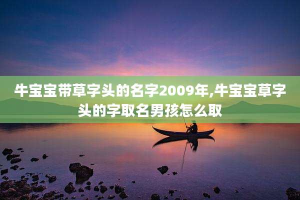 牛宝宝带草字头的名字2009年,牛宝宝草字头的字取名男孩怎么取