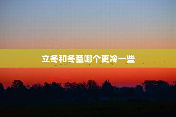 立冬和冬至哪个更冷一些