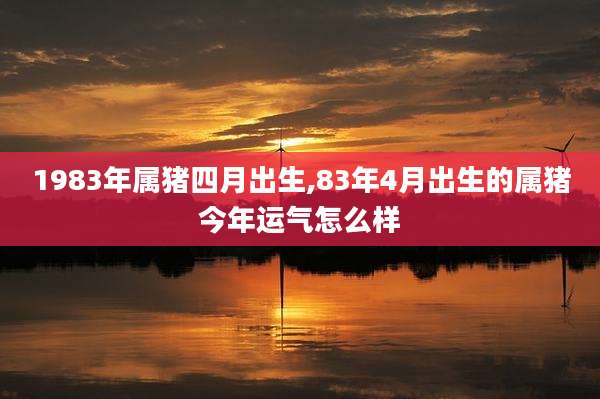 1983年属猪四月出生,83年4月出生的属猪今年运气怎么样