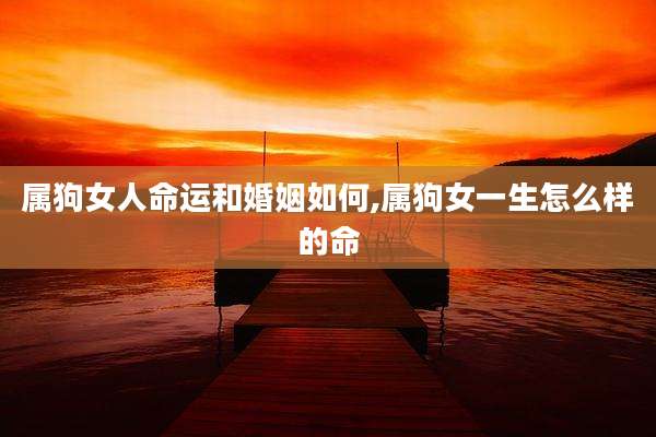 属狗女人命运和婚姻如何,属狗女一生怎么样的命