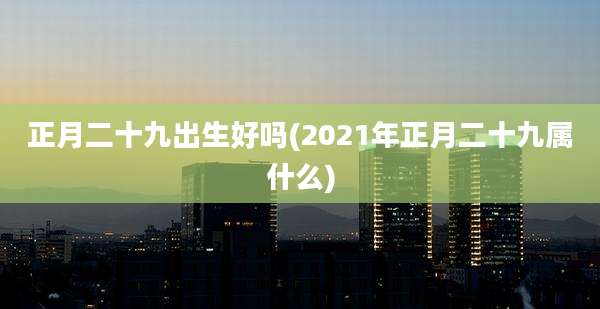 正月二十九出生好吗(2021年正月二十九属什么)