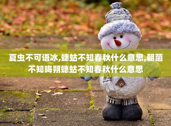 夏虫不可语冰,蟪蛄不知春秋什么意思,朝菌不知晦朔蟪蛄不知春秋什么意思