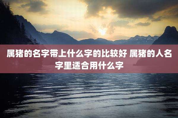 属猪的名字带上什么字的比较好 属猪的人名字里适合用什么字