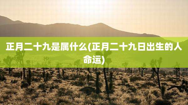 正月二十九是属什么(正月二十九日出生的人命运)