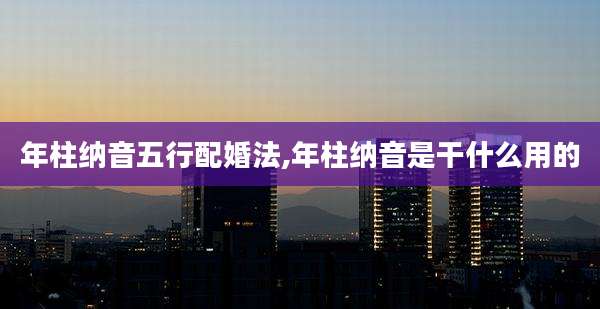 年柱纳音五行配婚法,年柱纳音是干什么用的
