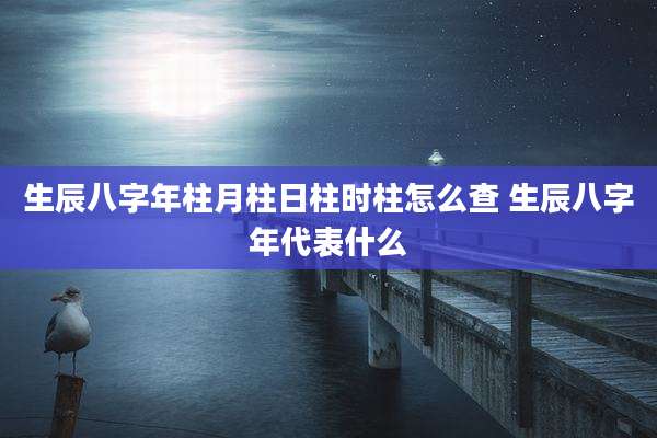 生辰八字年柱月柱日柱时柱怎么查 生辰八字年代表什么