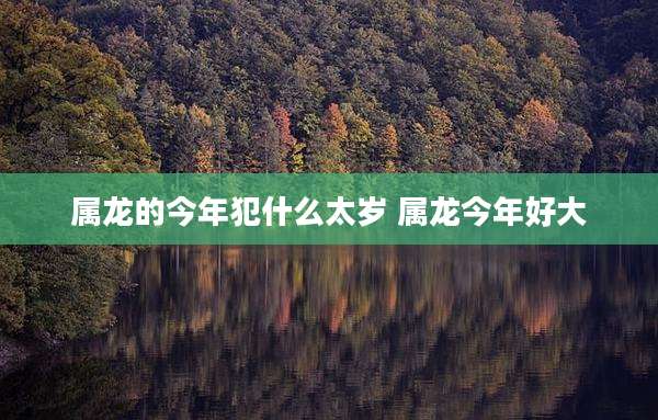 属龙的今年犯什么太岁 属龙今年好大