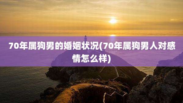 70年属狗男的婚姻状况(70年属狗男人对感情怎么样)