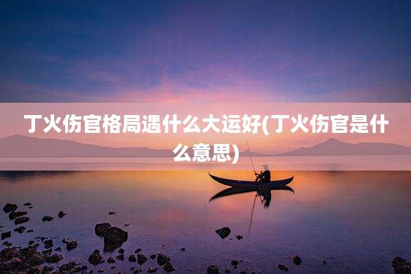 丁火伤官格局遇什么大运好(丁火伤官是什么意思)