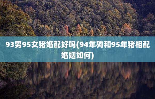 93男95女猪婚配好吗(94年狗和95年猪相配婚姻如何)
