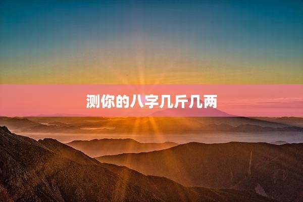 测你的八字几斤几两