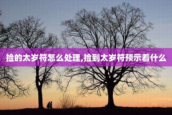 捡的太岁符怎么处理,捡到太岁符预示着什么