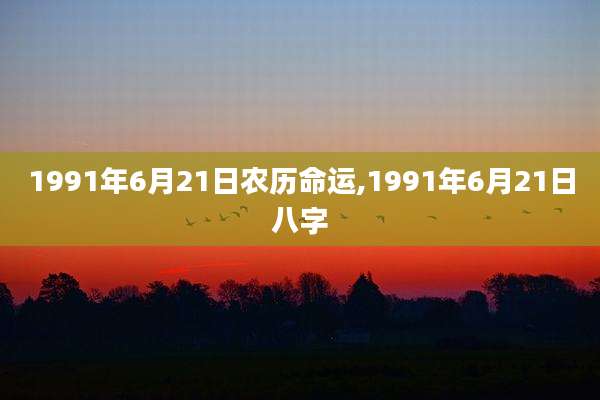 1991年6月21日农历命运,1991年6月21日八字
