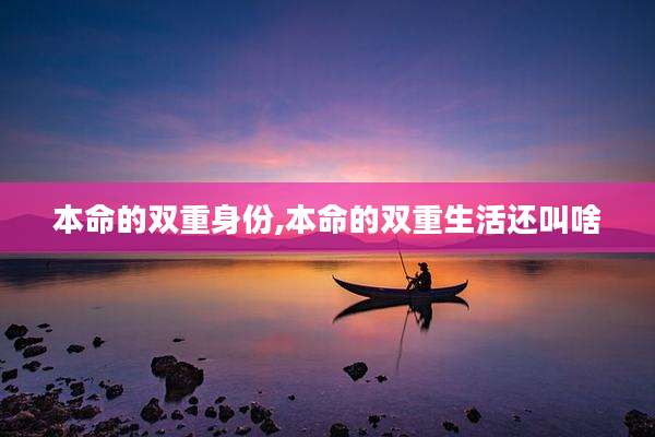 本命的双重身份,本命的双重生活还叫啥