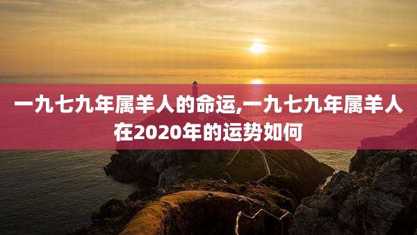 一九七九年属羊人的命运,一九七九年属羊人在2020年的运势如何