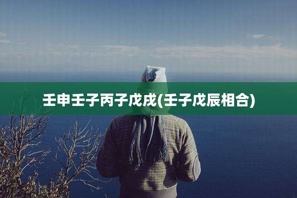 壬申壬子丙子戊戌(壬子戊辰相合)