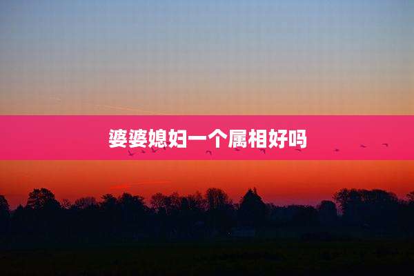 婆婆媳妇一个属相好吗