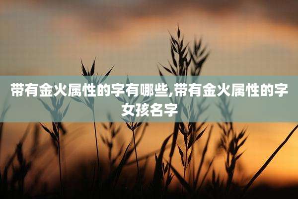 带有金火属性的字有哪些,带有金火属性的字女孩名字