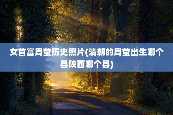 女首富周莹历史照片(清朝的周莹出生哪个县陕西哪个县)