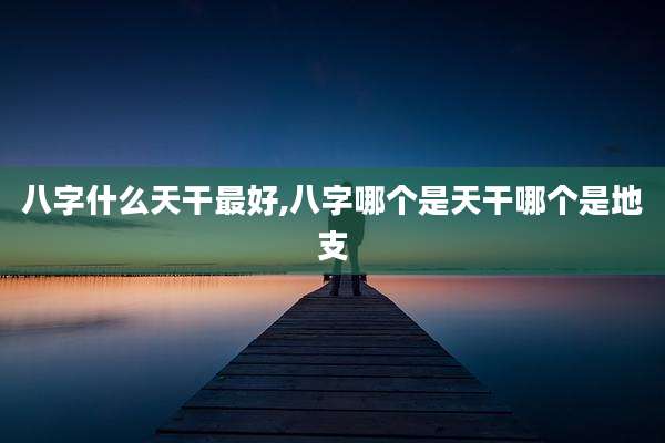 八字什么天干最好,八字哪个是天干哪个是地支