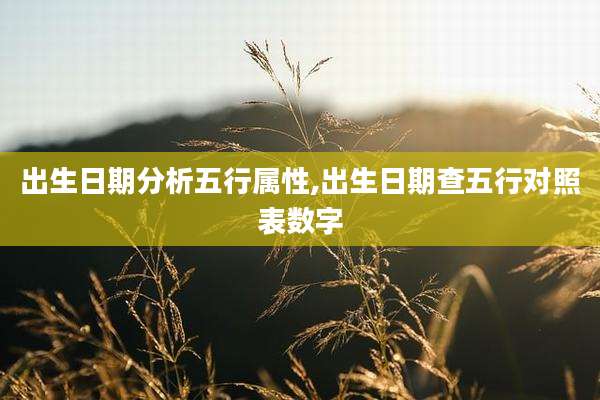 出生日期分析五行属性,出生日期查五行对照表数字