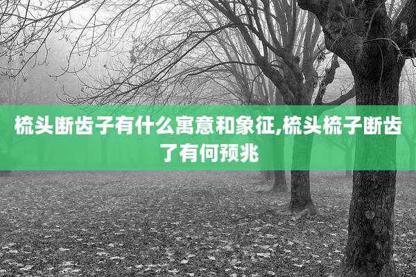 梳头断齿子有什么寓意和象征,梳头梳子断齿了有何预兆