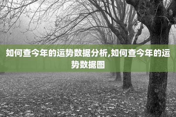 如何查今年的运势数据分析,如何查今年的运势数据图